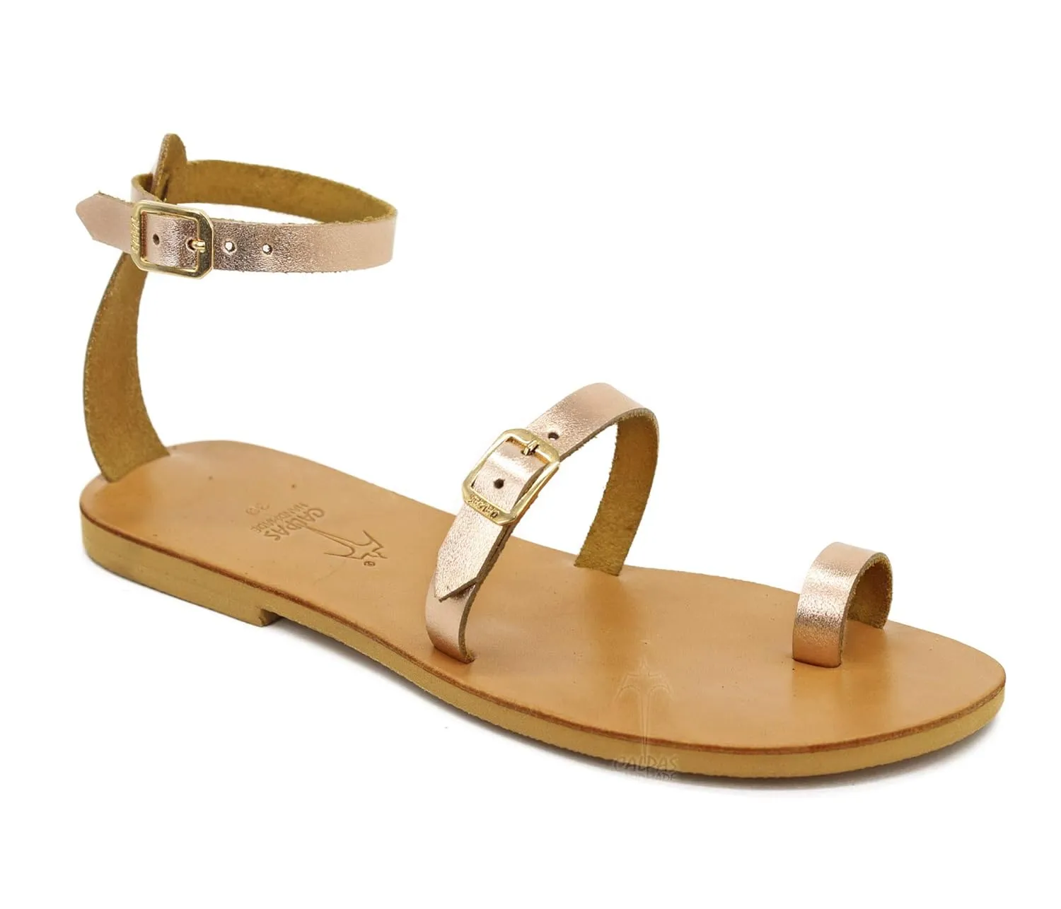Toe Ring Sandals Leather Sandals Strappy Toe Ring Sandals Greek Sandals - Breeze