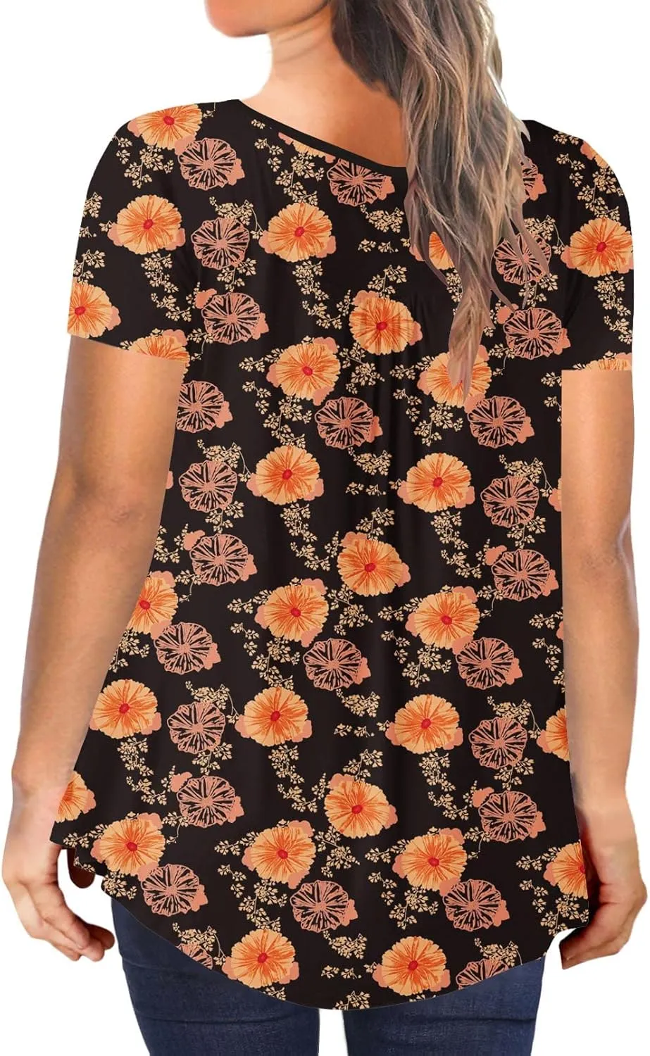 Ulovmi Plus Size Tunic Tops For Women Summer Blouses Casual Shirts