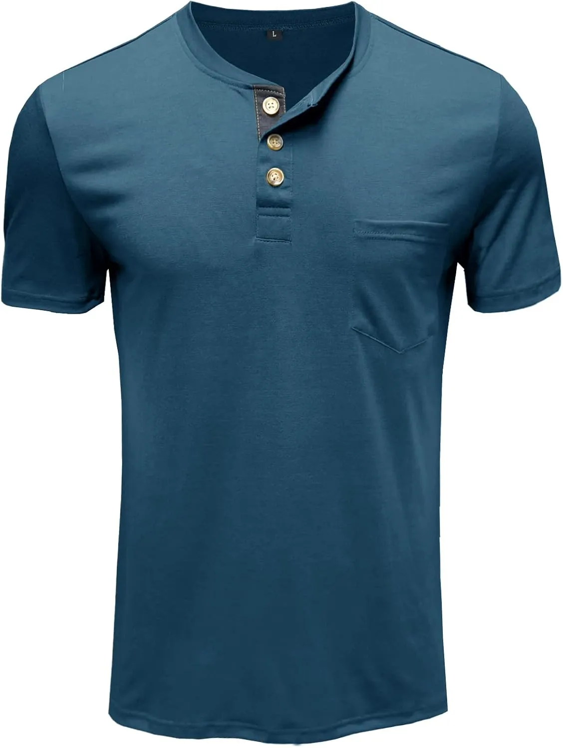 Uposiut Mens Henley Shirts Long/Short Sleeve T Shirt Fashion Casual Basic Plain Cotton Tee Shirts