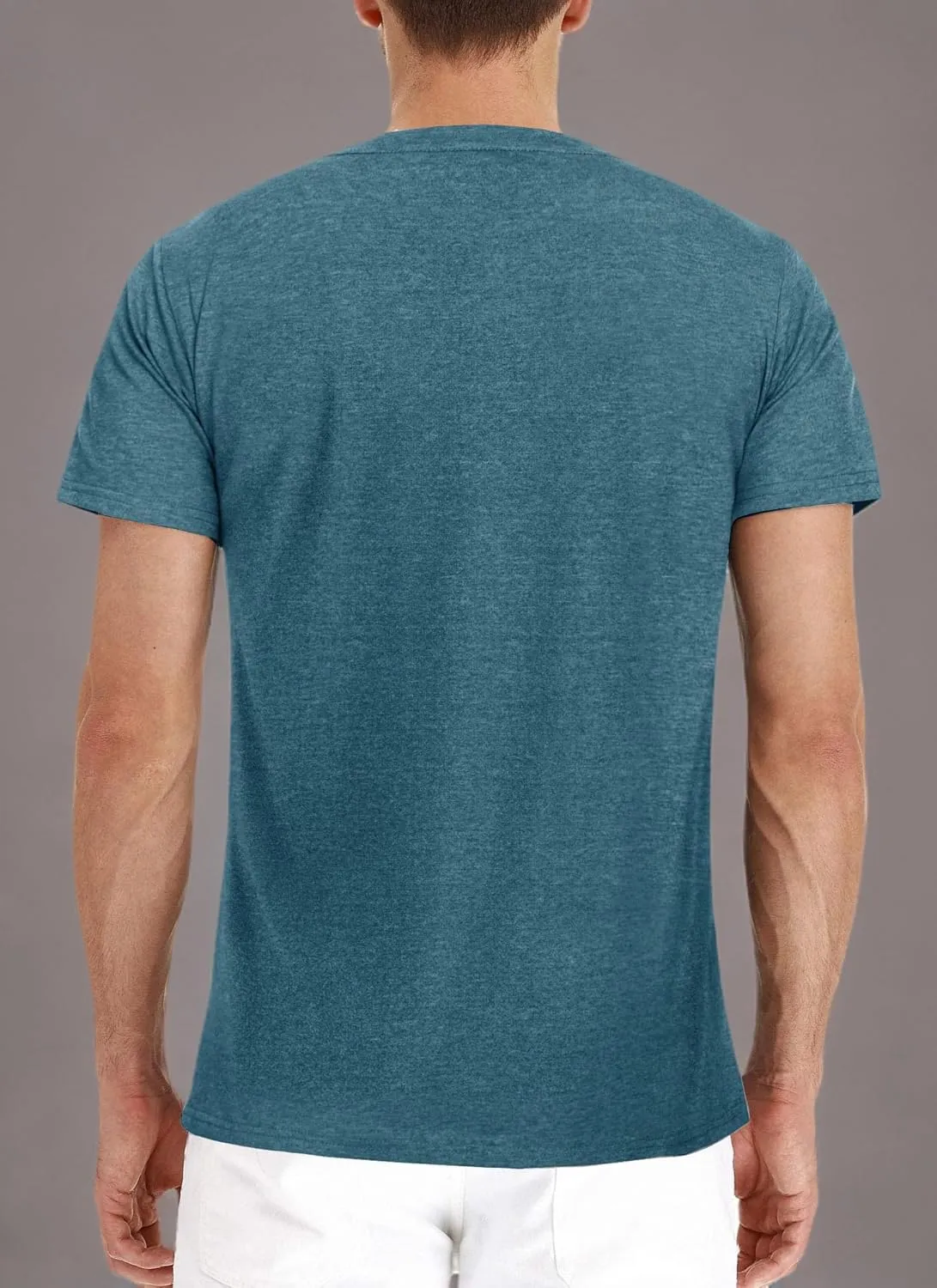 Uposiut Mens Henley Shirts Long/Short Sleeve T Shirt Fashion Casual Basic Plain Cotton Tee Shirts