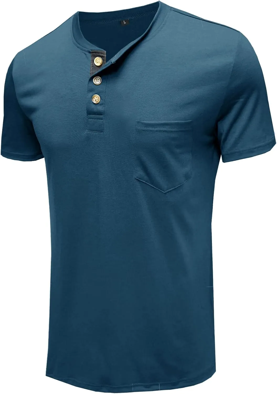 Uposiut Mens Henley Shirts Long/Short Sleeve T Shirt Fashion Casual Basic Plain Cotton Tee Shirts
