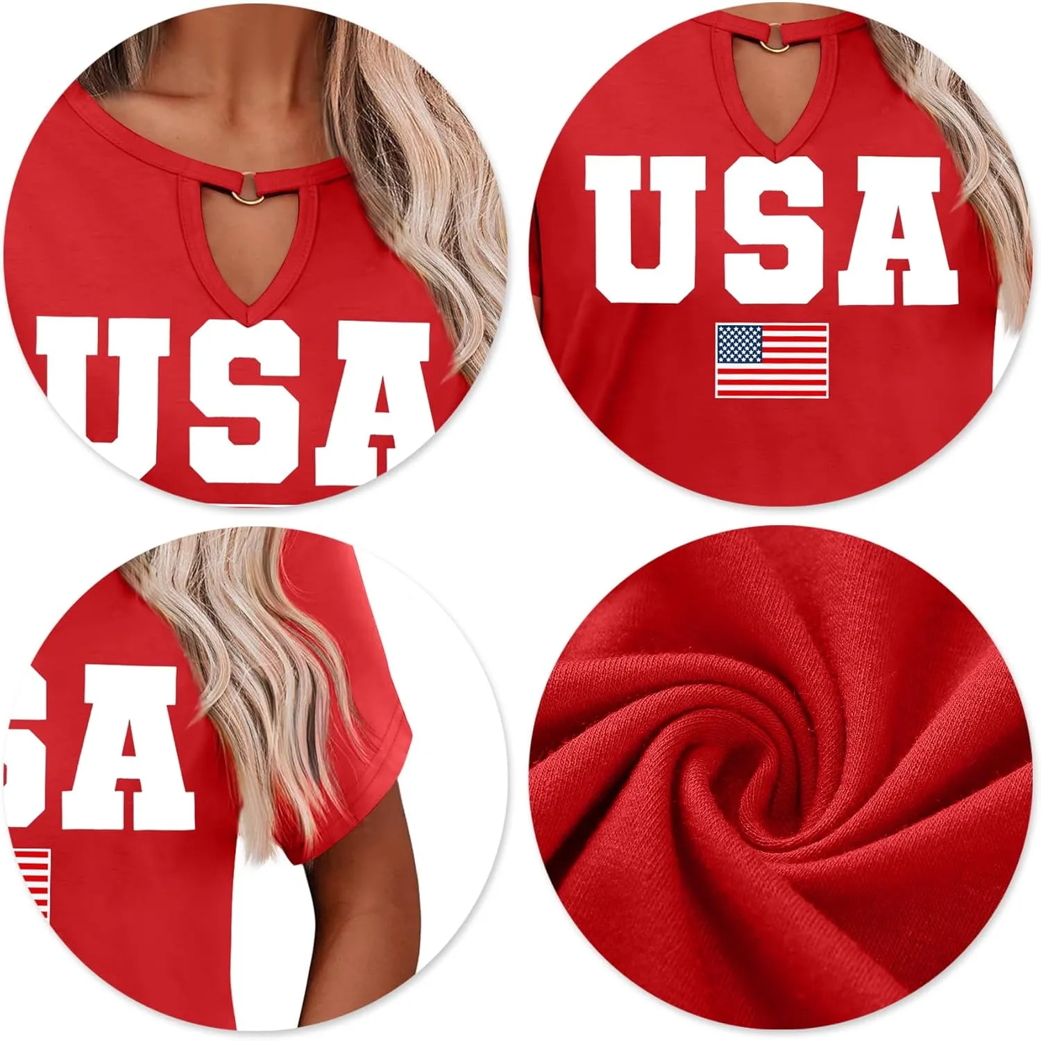 USA Flag Tee Shirt Women 4th of July Gift T Shirt Casual Short Sleeve American Proud T-Shirt Tops