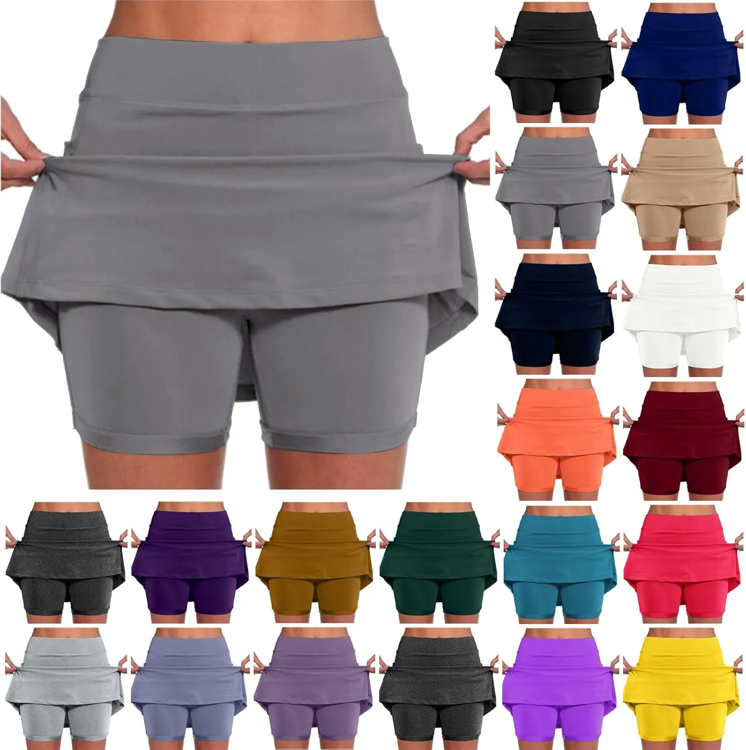 Versatile Skorts for Women, Women's Casual Athlete Tennis Skirts, Sports Lightweight Golf Workout Skort with Pockets