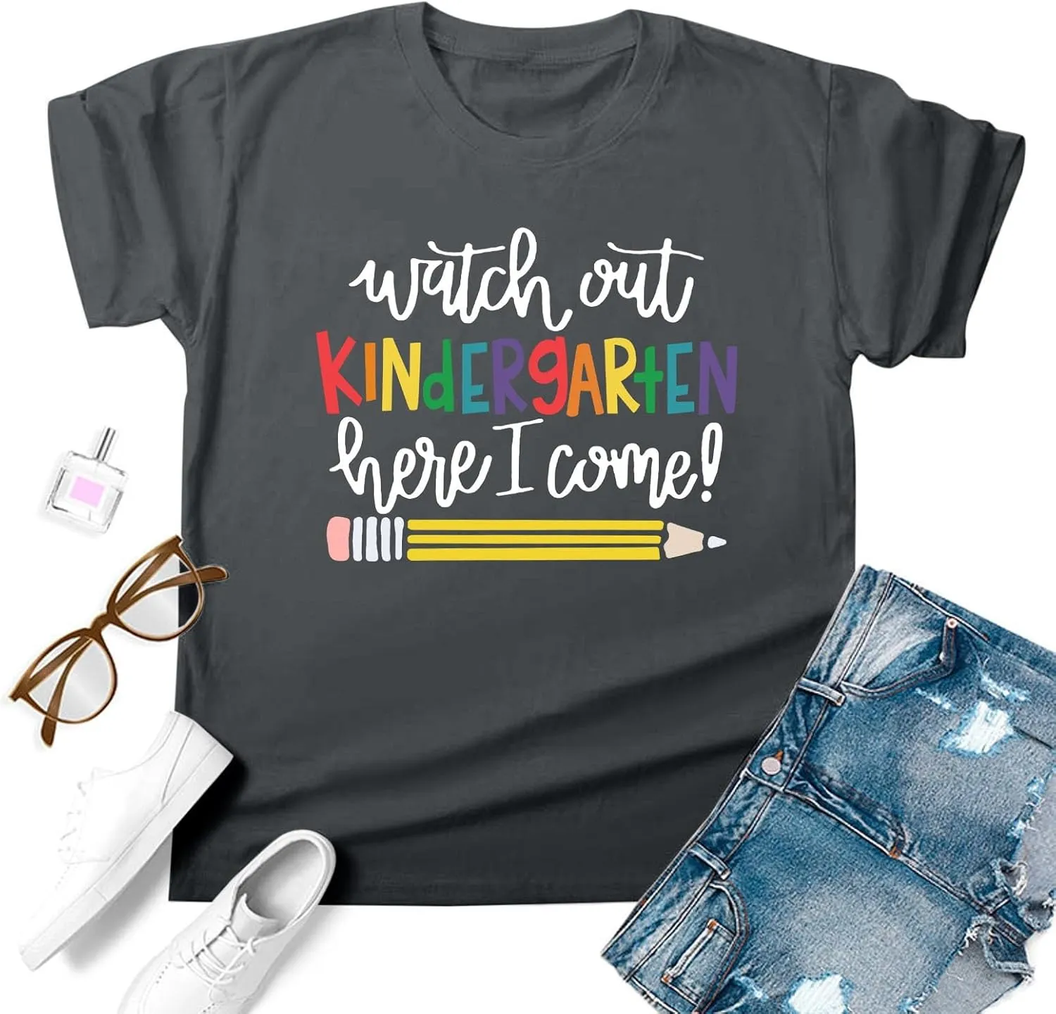 Watch Out Kindergarten Here I Come Shirt Kindergarten Shirts for Girls Kids Back to School T Shirt Children School Tee