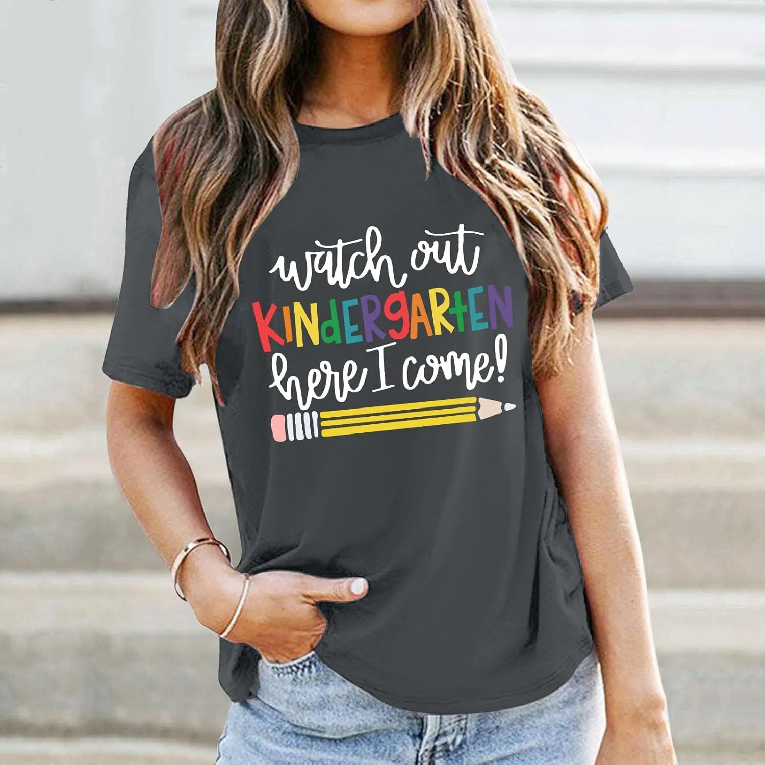 Watch Out Kindergarten Here I Come Shirt Kindergarten Shirts for Girls Kids Back to School T Shirt Children School Tee