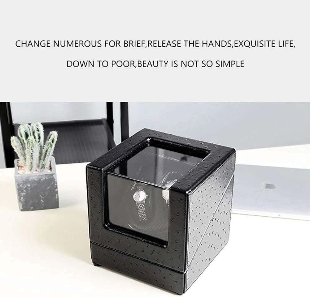 Watch Winder Automatic Watch Winder Box Double Watch Winder Box, Quiet Motor with 5 Rotation Modes Wood Shell Watches Storage Display Boxholiday Gift,H Watch Winder powerfully (E A)