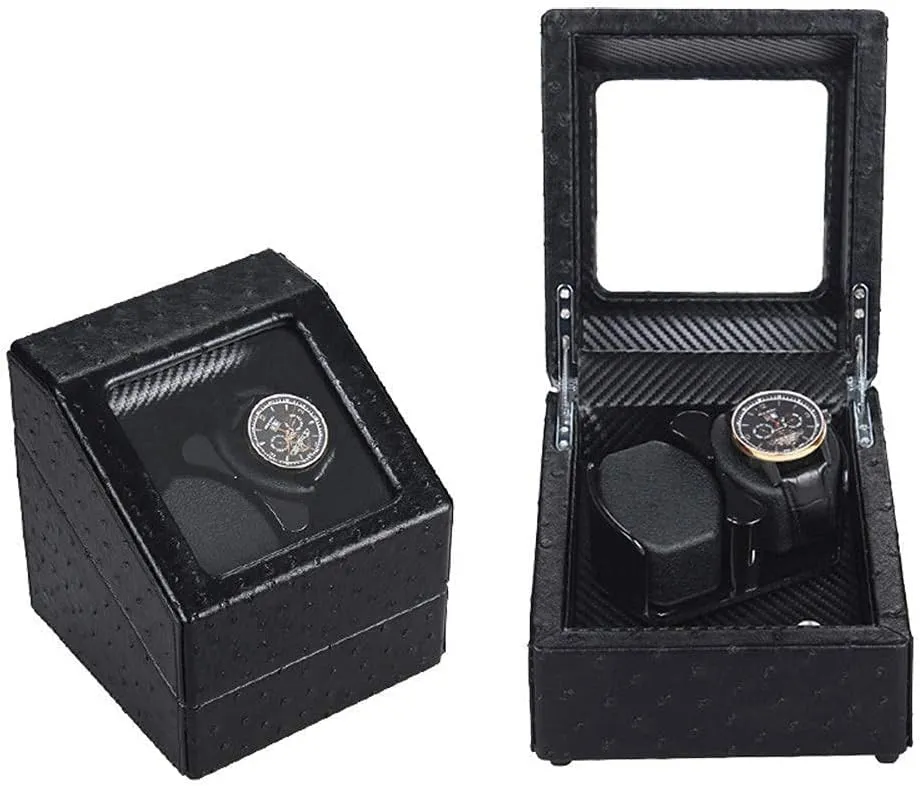 Watch Winder Automatic Watch Winder Box Double Watch Winder Box, Quiet Motor with 5 Rotation Modes Wood Shell Watches Storage Display Boxholiday Gift,H Watch Winder powerfully (E A)