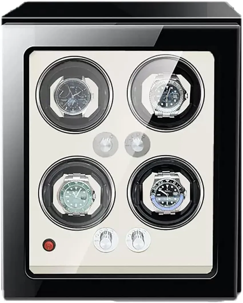 Watch Winder for Automatic Watches with Super Quiet Japanese Motor for 2 3 4 6 9 Watch Storage Display Box with LED Lights Luxury Mechanical Watch Storage Case (White 2 0)