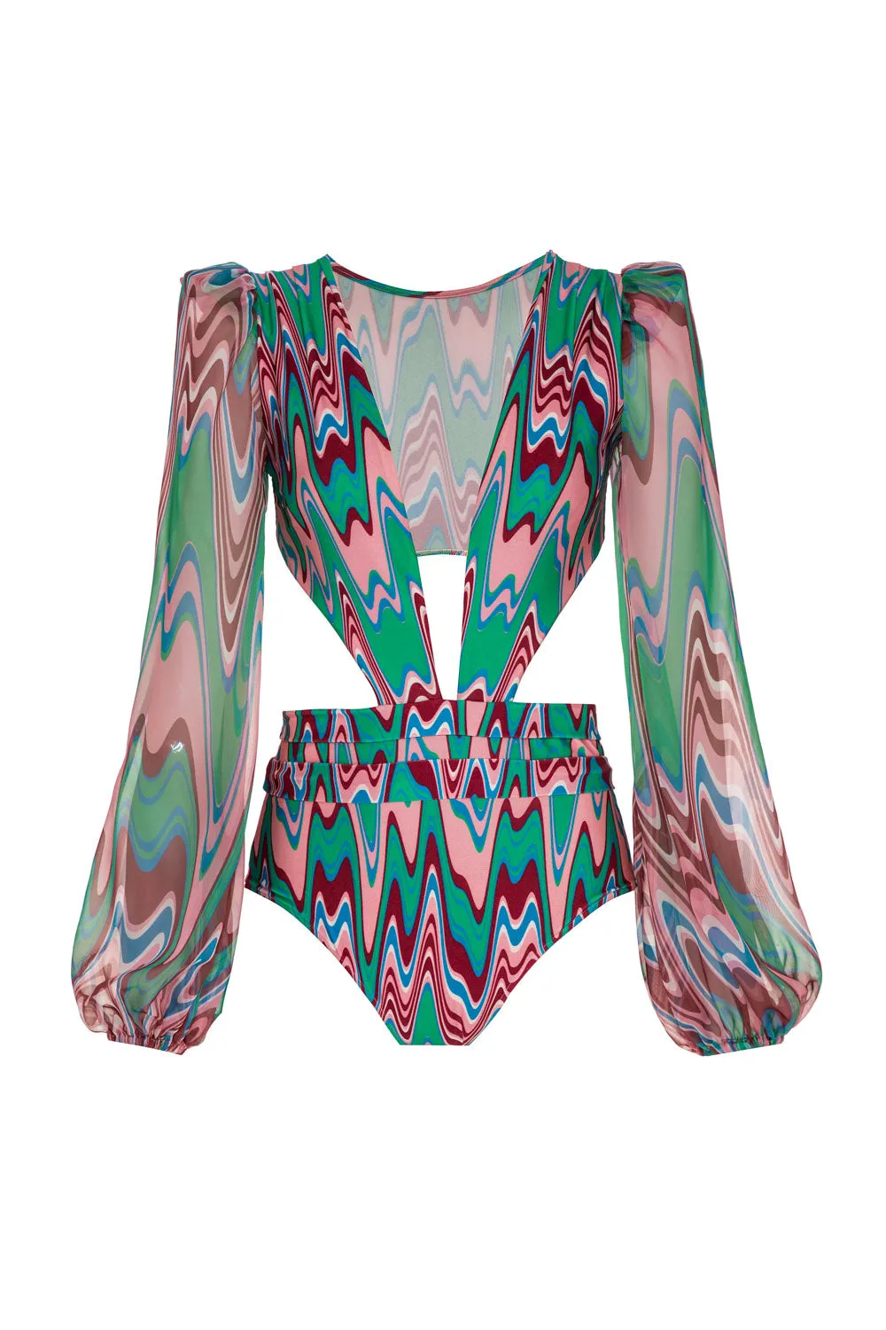 Wave Cut-Out Bodysuit