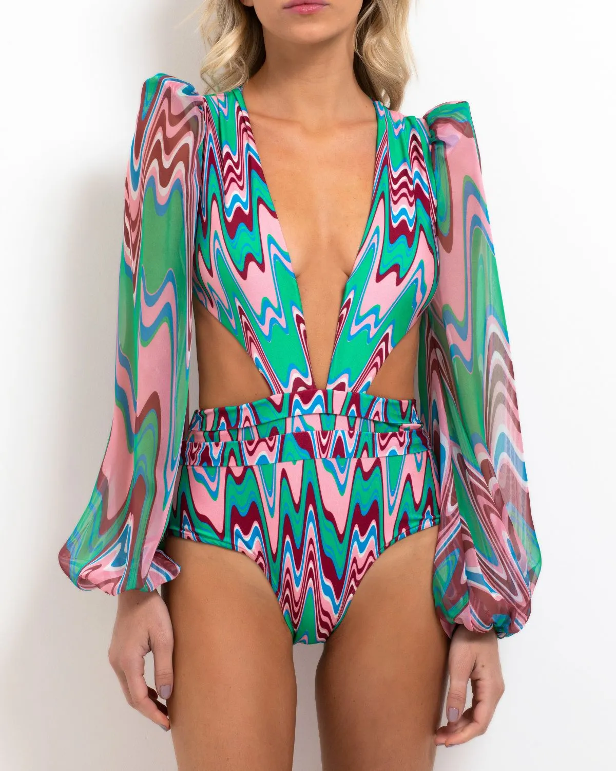 Wave Cut-Out Bodysuit