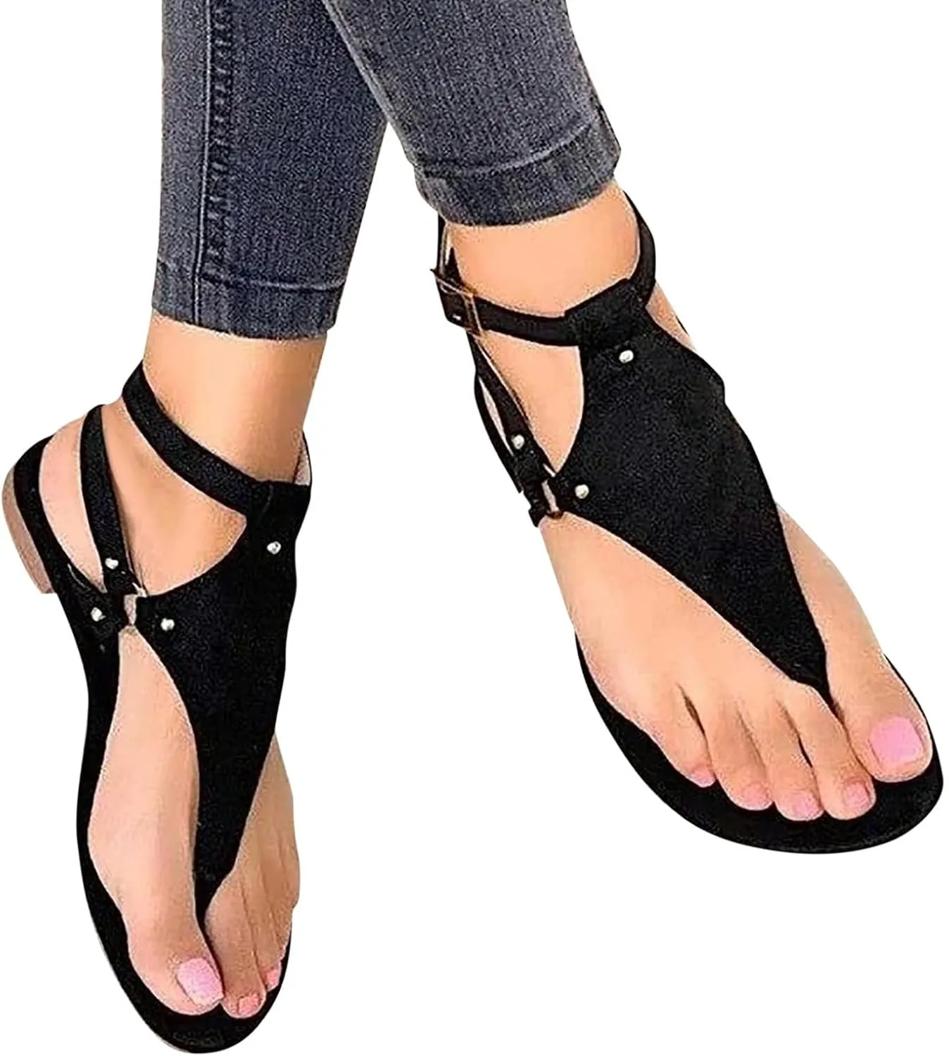Wedge Sandals for Women Dressy Orthopedic Open Toe Walking Shoes Summer Casual Bohemian Buckle Ankle Strap Sandals Lightweight Comfortable Clip Toe Slip On Sandals Cool Thong Flip Flops
