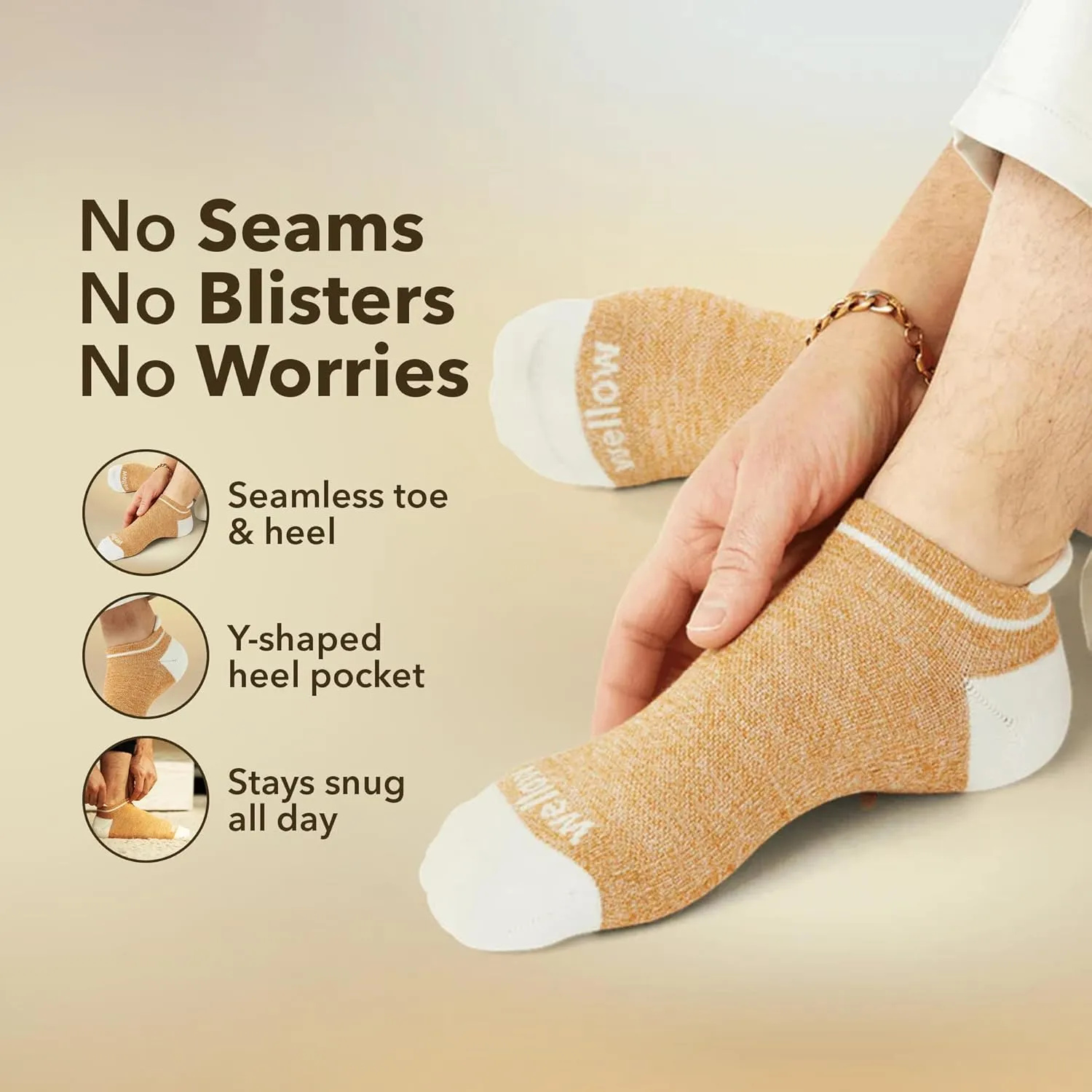 Wellow Ankle Socks for Men & Women  Breathable Aerolite Knit, 360 Compression, Ultra-Soft Made with Viscose from Bamboo