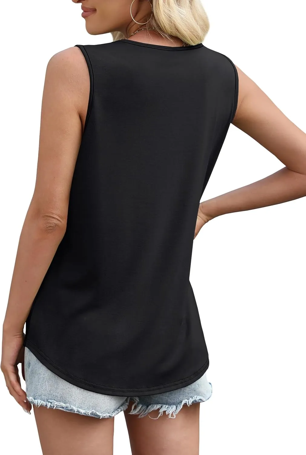 WIHOLL Tank Tops for Women Summer Outfits 2025 Square Neck Casual Shirts Blouses