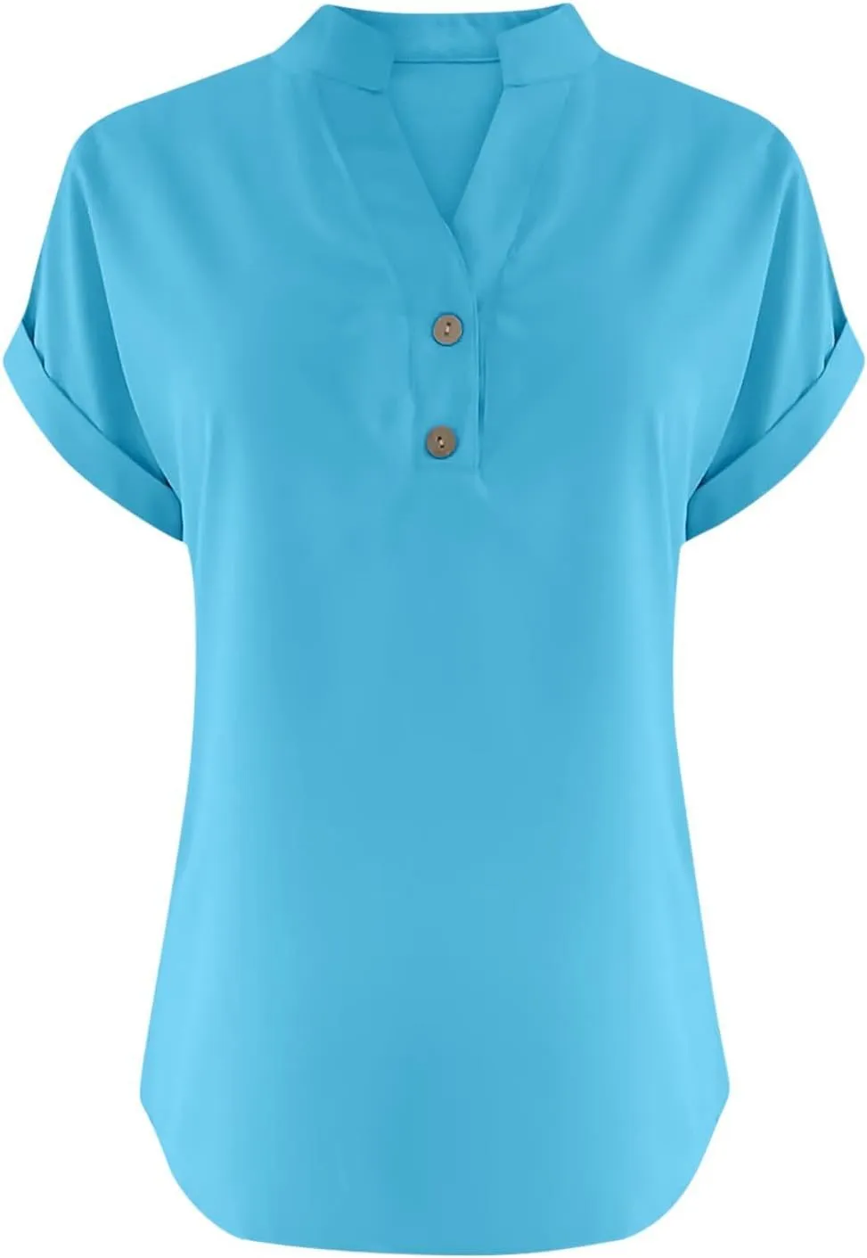 Women Cotton Linen Summer Tops Short Sleeve Loose Fit Blouses V Neck Dressy Casual Tunic Boho Resort Wear Clothing