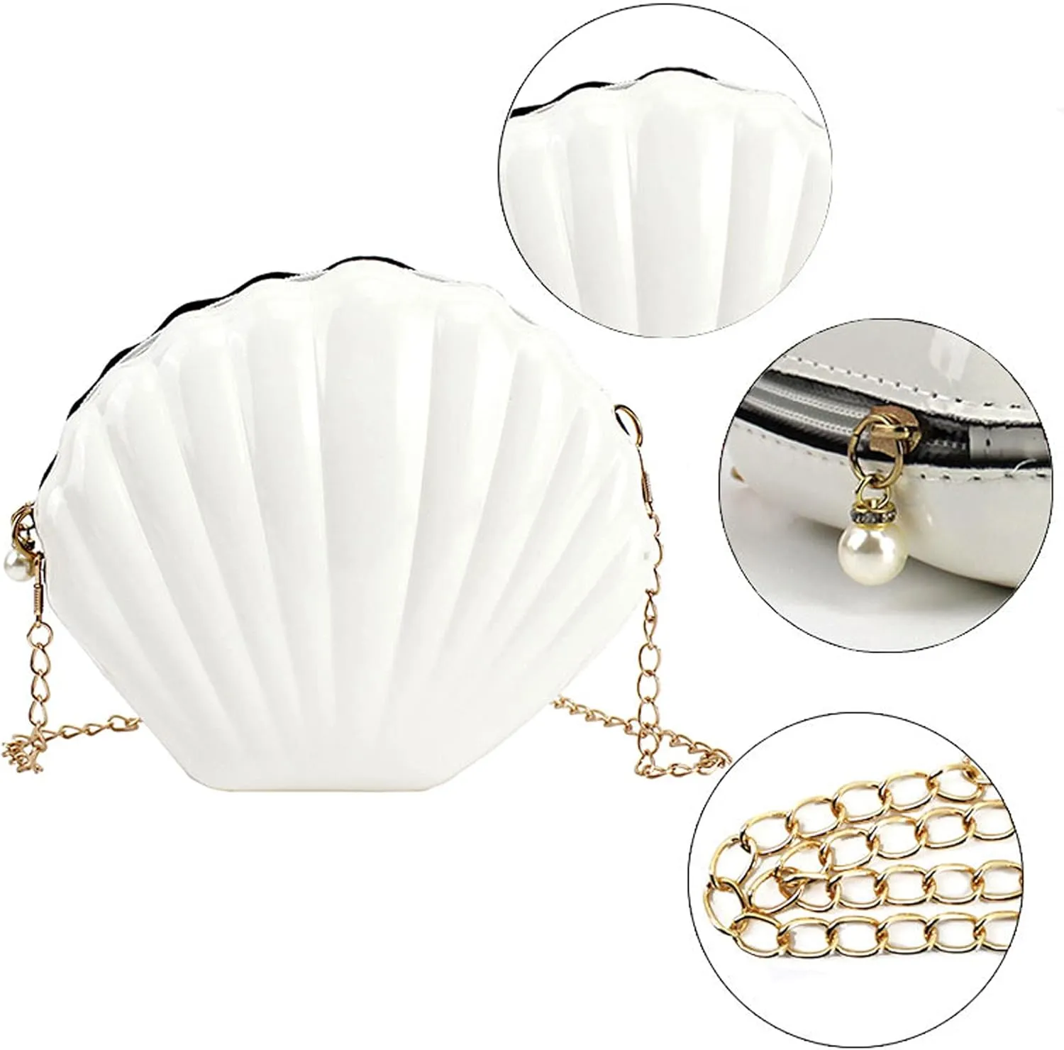 Women Mini Seashell Evening Clutch Handbag Cross-body Bag Shoulder Bag