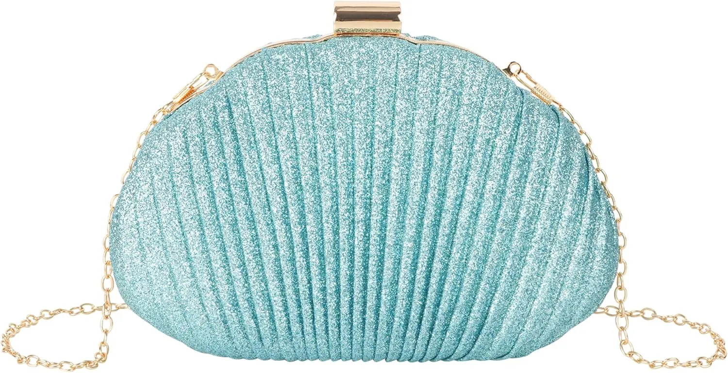Women Seashell Evening Bag Purse Mermaid Chain Strap Clutch Handbag Shoulder Bag