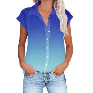 Women Summer Cotton Linen Tops Short Sleeve Button Down Shirts Trendy Dressy Blouse Tops Casual Chambray Clothes 2024