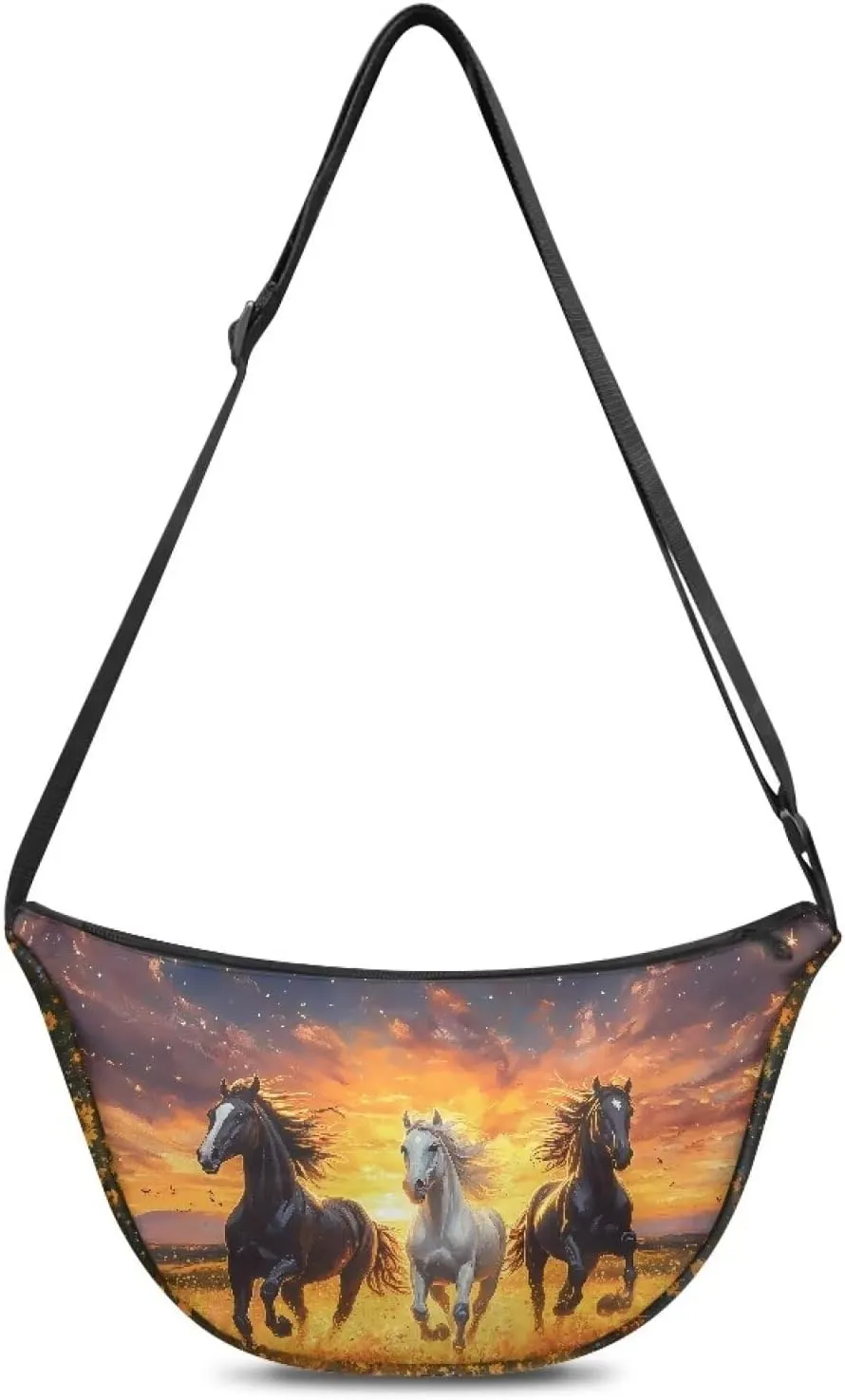 Women Trendy Crossbody Bag Men Lightweight Sling Crescent Purses with Adjustable Strap Fanny Packs Casual Handbag