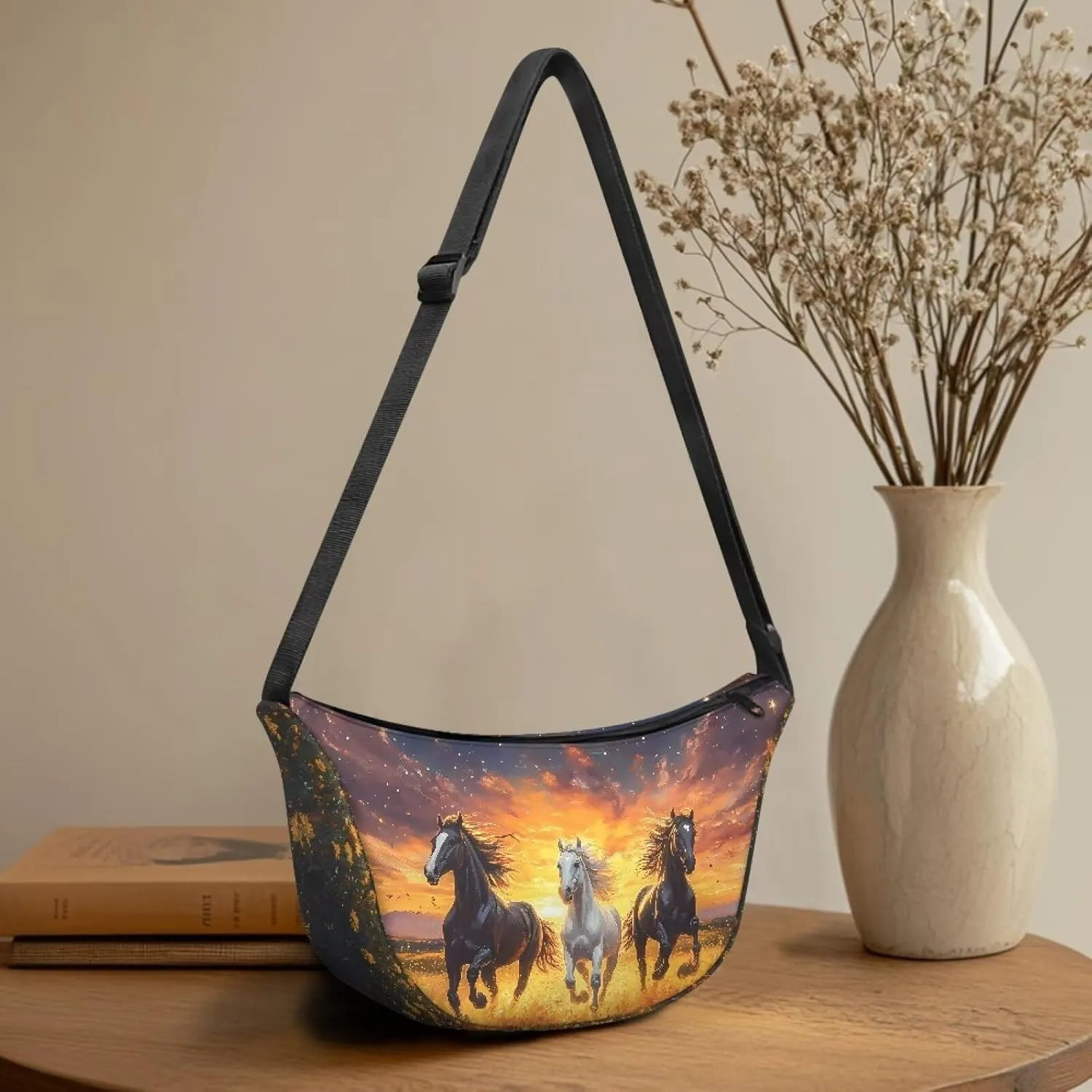 Women Trendy Crossbody Bag Men Lightweight Sling Crescent Purses with Adjustable Strap Fanny Packs Casual Handbag