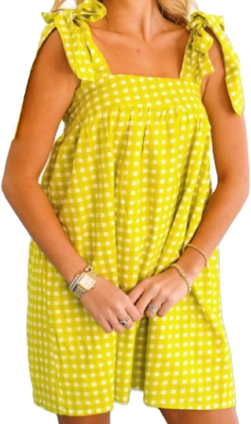 Women Y2k Babydoll Flowy Mini Dress Sleeveless Strap Square Neck Floral Loose Ruffle Going Out Short Sundress