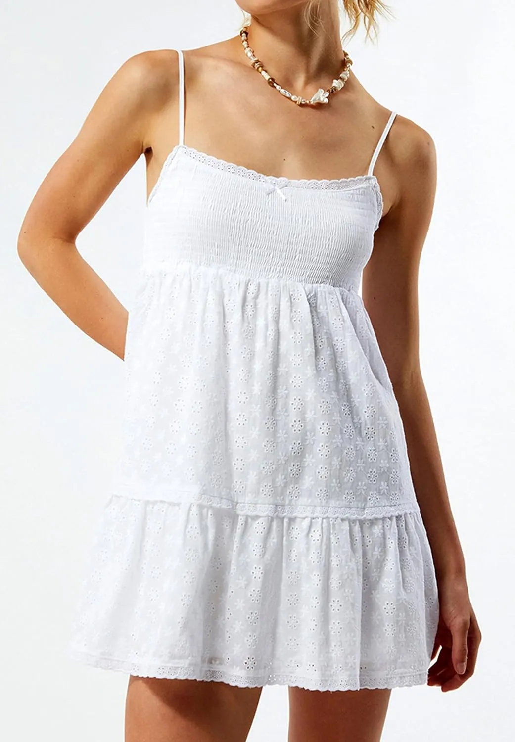Women Y2k Babydoll Mini Dress Lace Trim Square Neck Sleeveless Floral Dress Flowy Sundress Summer Streetwear