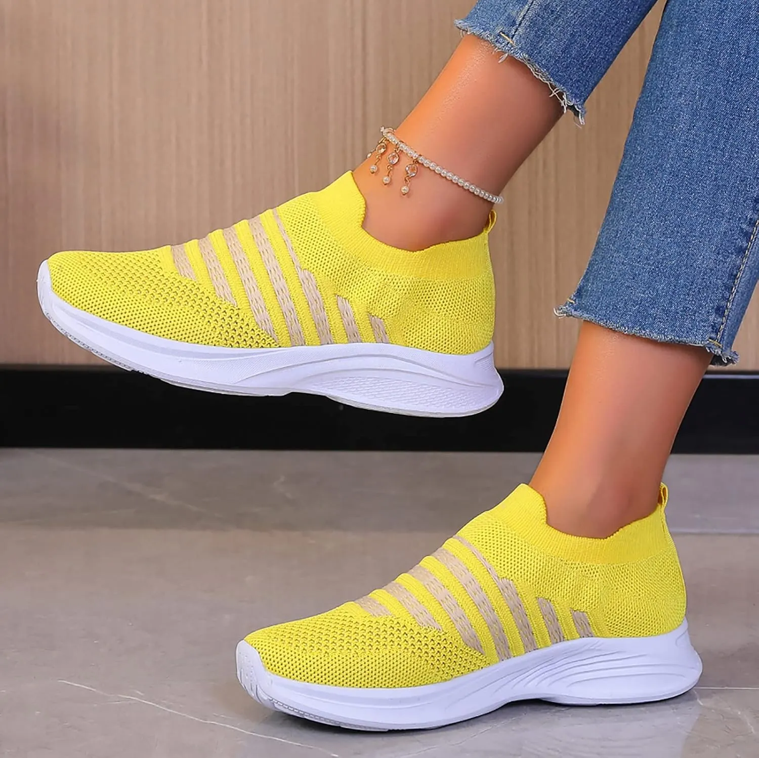 Womens Breathable Fly Woven Mesh Athletic Pumps Running Shoes Tennis Hiking Trainers Ankle Boots Fashion Sports Footwear Size 35