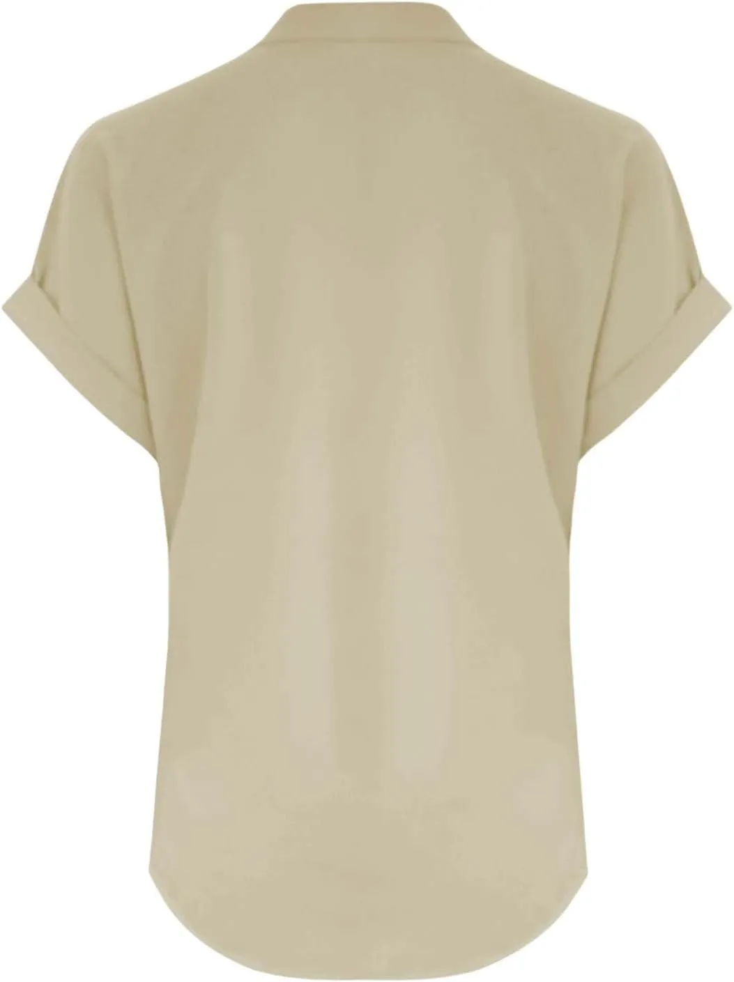 Womens Button Down Linen Shirt Short Sleeve V Neck Shirts Solid Color Comfy Tops Summer Casual Dressy Tunic Top