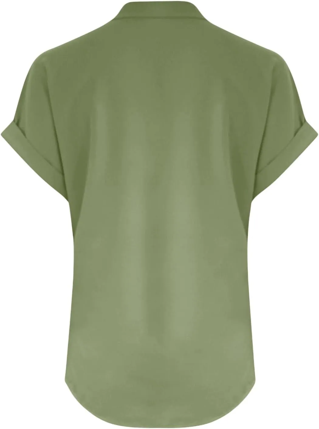 Womens Button Down Linen Shirt Short Sleeve V Neck Shirts Solid Color Comfy Tops Summer Casual Dressy Tunic Top