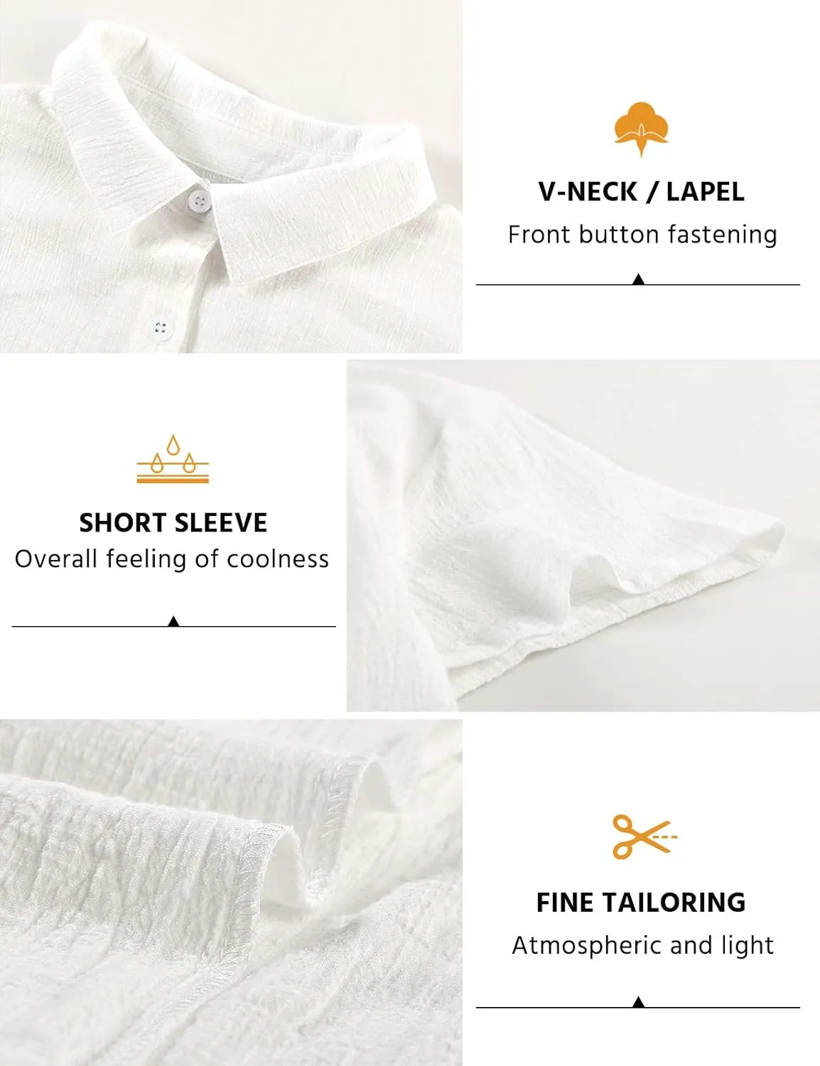 Womens Button Down Shirts Cotton Summer Tops V Neck Short Sleeve Shirt Collar Blouse Casual Plain Tshirt Work Tops