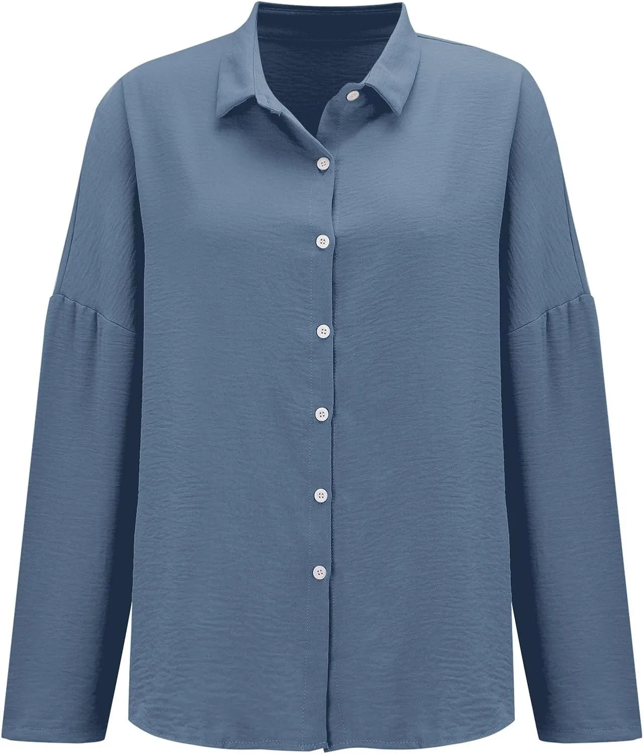 Womens Casual Shirts Cotton Linen Loose Singel Breasted Lapel Solid Business Blouse Daily Fashion Long Sleeve Shirts