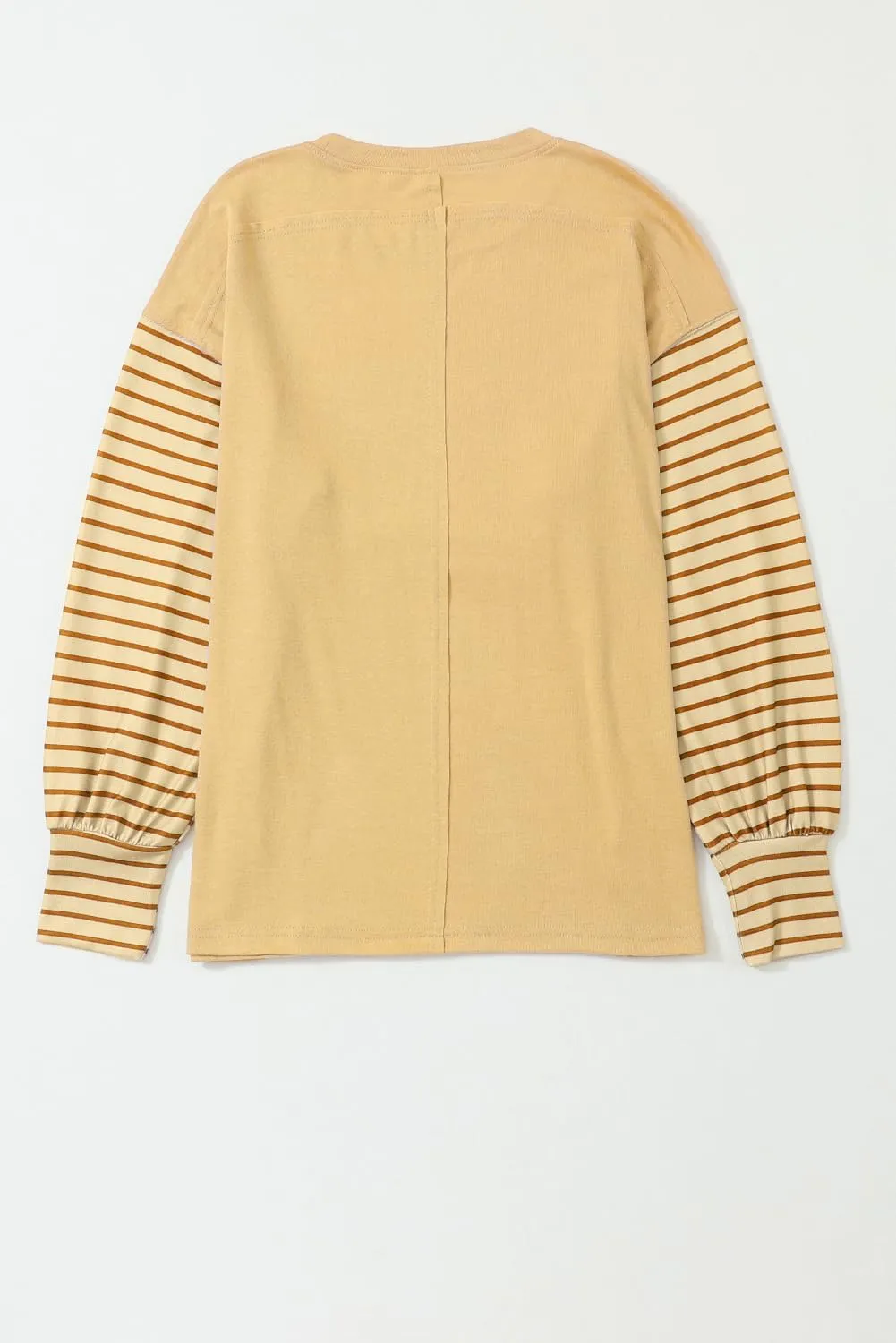 Women's Colorblock Striped Sleeve Tops Crewneck Sweatshirts Pullover Tunic Shirts Blouses