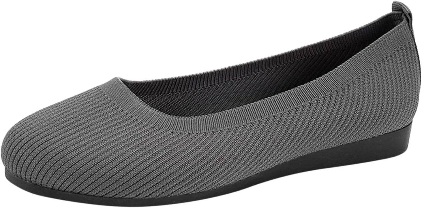 Women's Fashion Casual Shoes  Lightweight Slip-on Sneakers with Bow Tie  Breathable Woven Mesh  Comfortable Flat Bottom (4 UK Gray)