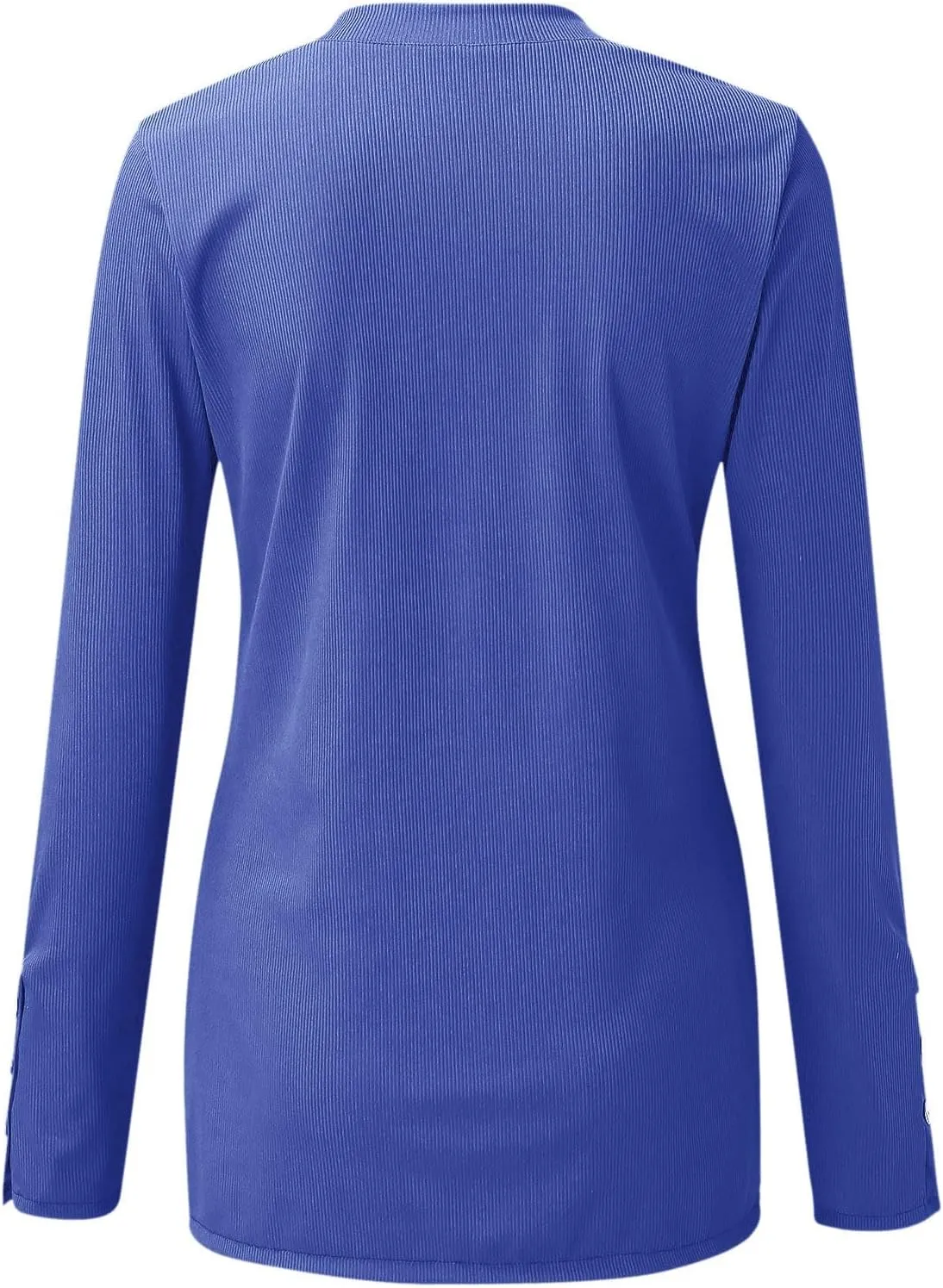 Womens Knit Sweater Fashion Solid Color Scoop Neck Button Up Slim Fit Long Sleeve Ribbed Tops Autumn Knitwear Shirts