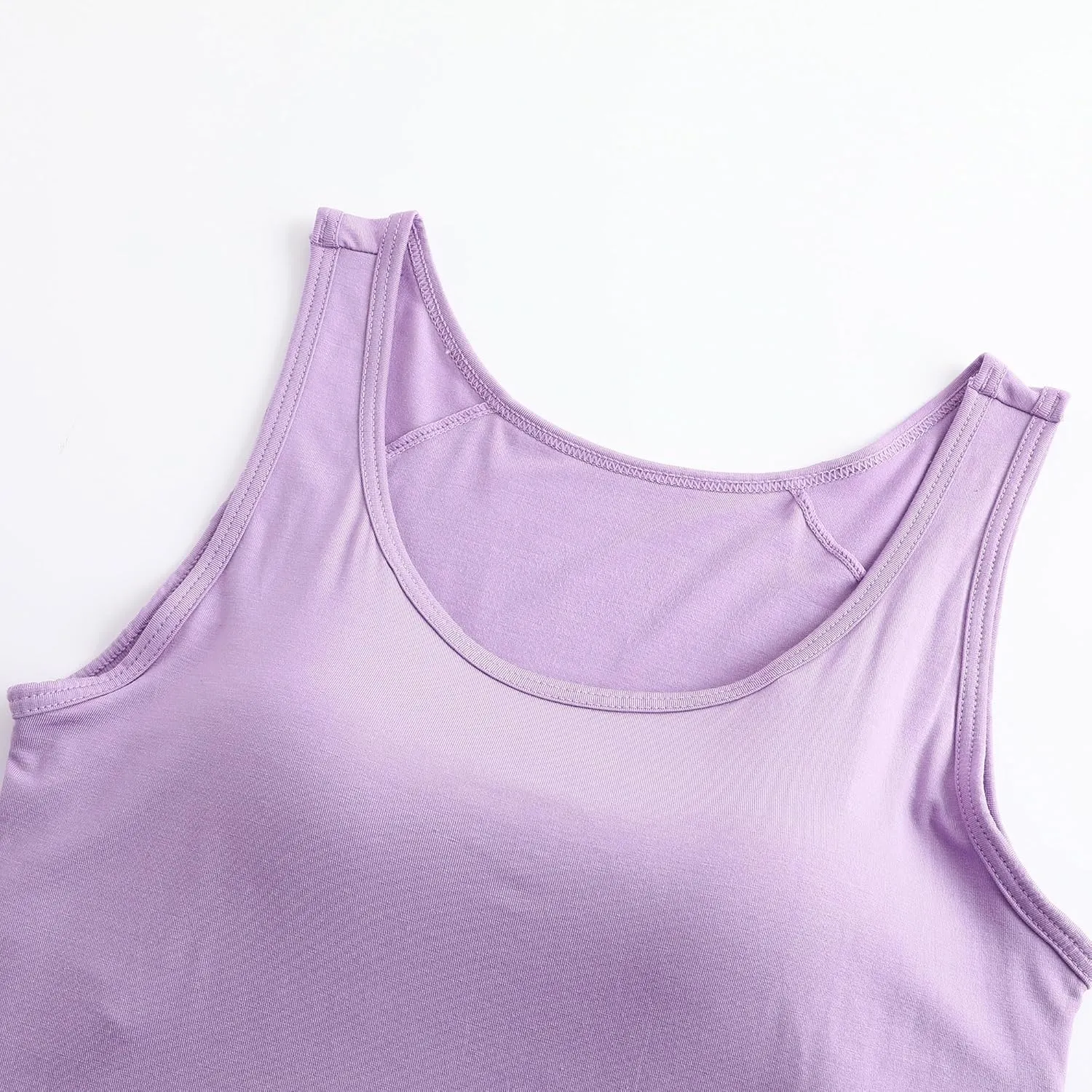 Womens Modal Built-in Bra Padded Camisole Yoga Tanks Tops