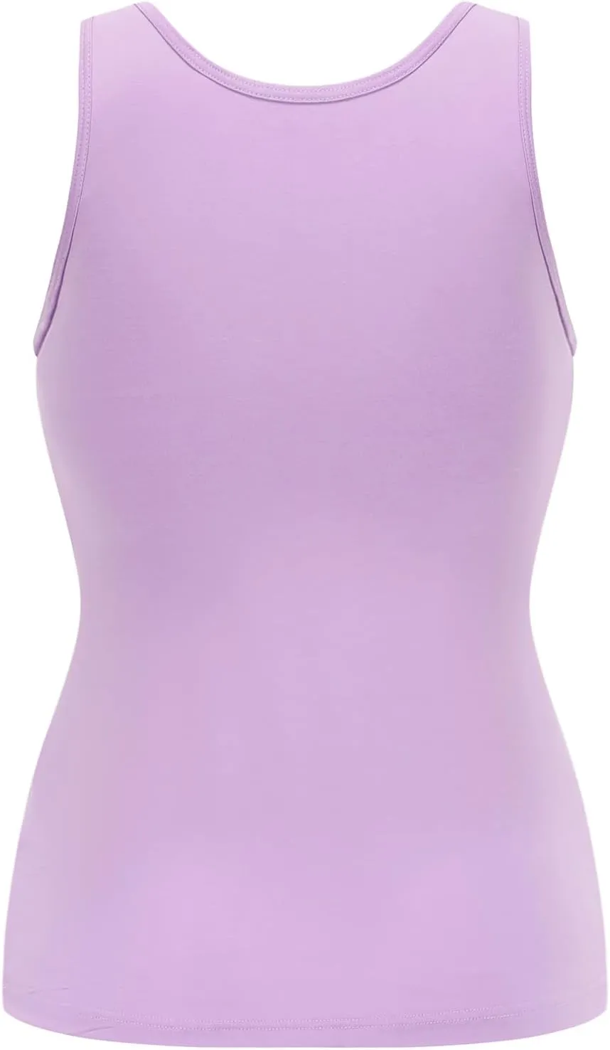 Womens Modal Built-in Bra Padded Camisole Yoga Tanks Tops
