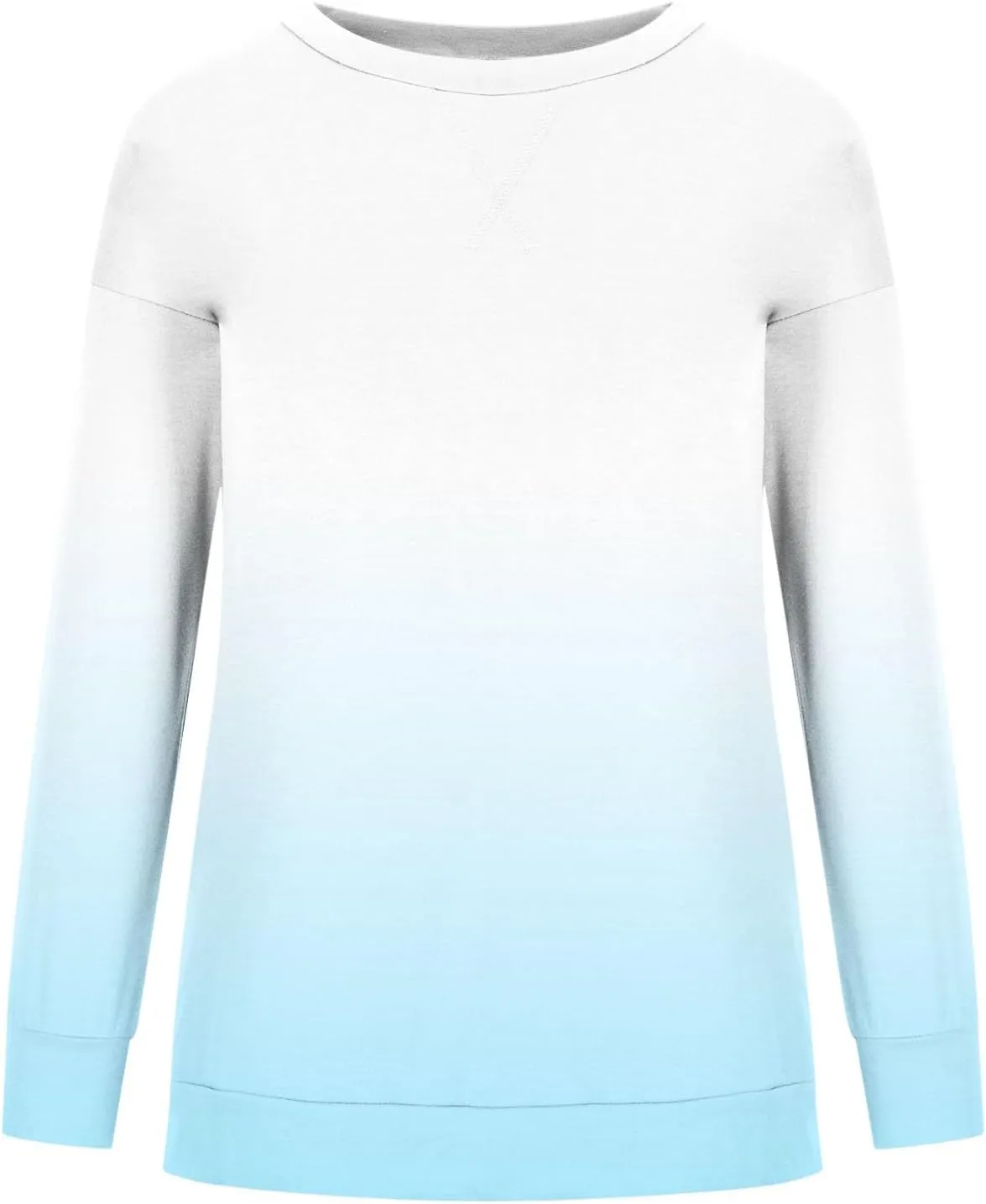 Womens Oversized Sweatshirts Hoodies Casual Long Sleeve Crew Neck Pullover Tops Fashion Gradient Color Sweater