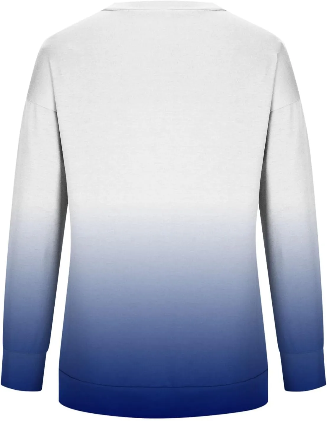 Womens Oversized Sweatshirts Hoodies Casual Long Sleeve Crew Neck Pullover Tops Fashion Gradient Color Sweater
