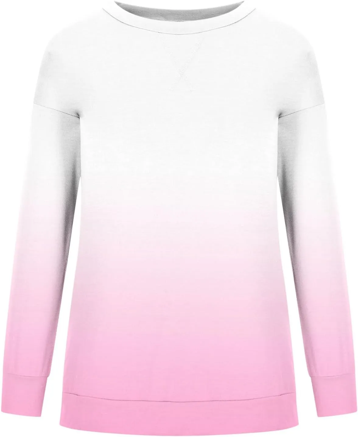 Womens Oversized Sweatshirts Hoodies Casual Long Sleeve Crew Neck Pullover Tops Fashion Gradient Color Sweater