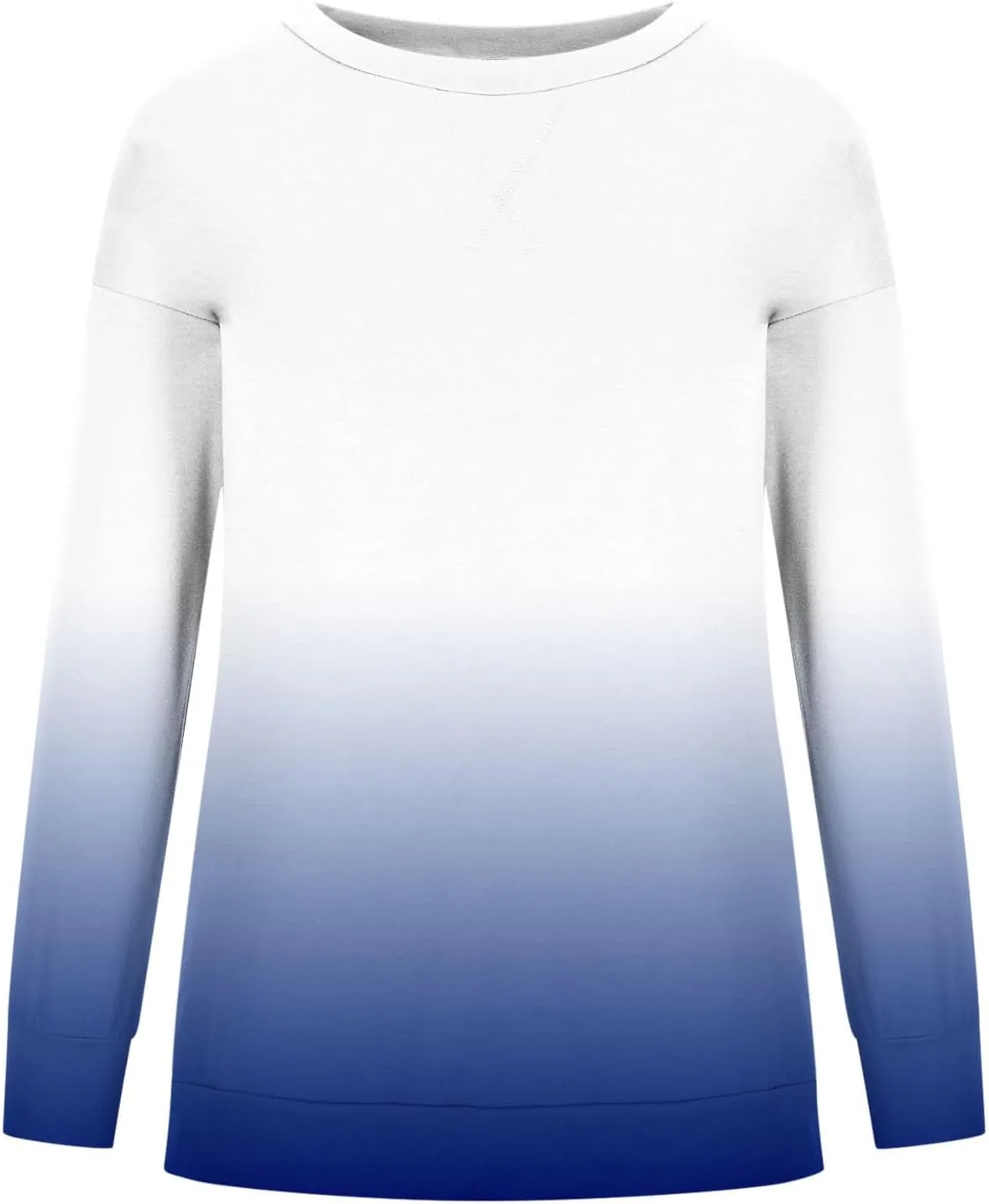 Womens Oversized Sweatshirts Hoodies Casual Long Sleeve Crew Neck Pullover Tops Fashion Gradient Color Sweater