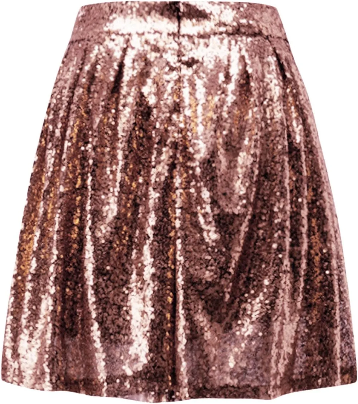 Women's Sequin Mini Skirt Sparkly High Waist Lined Layered Flared Pleated Glitter Night Out Party Short Skirts