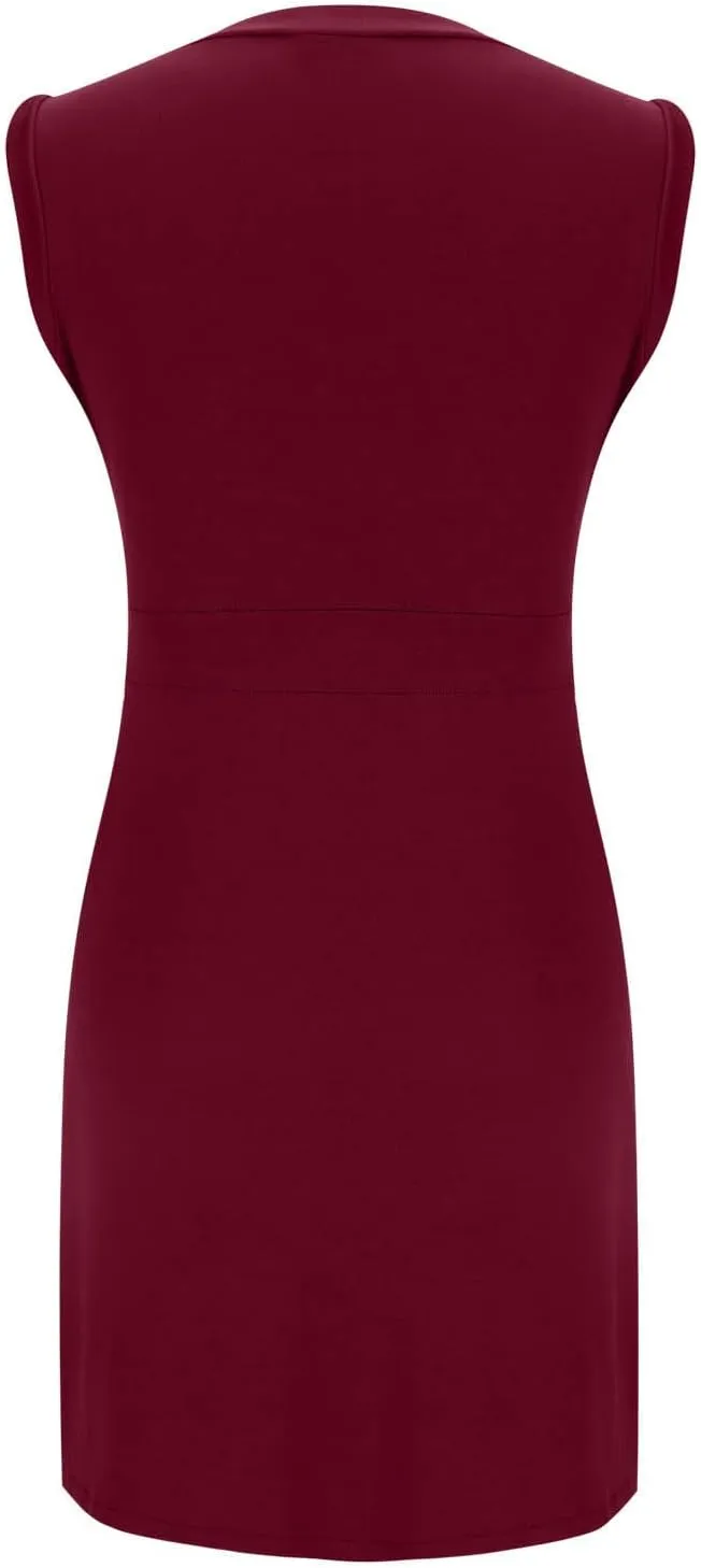 Women's Sleeveless A-Line Dress 2025 Summer Button Elegant Mini Dresses Slim Wear to Work Business Office Dress