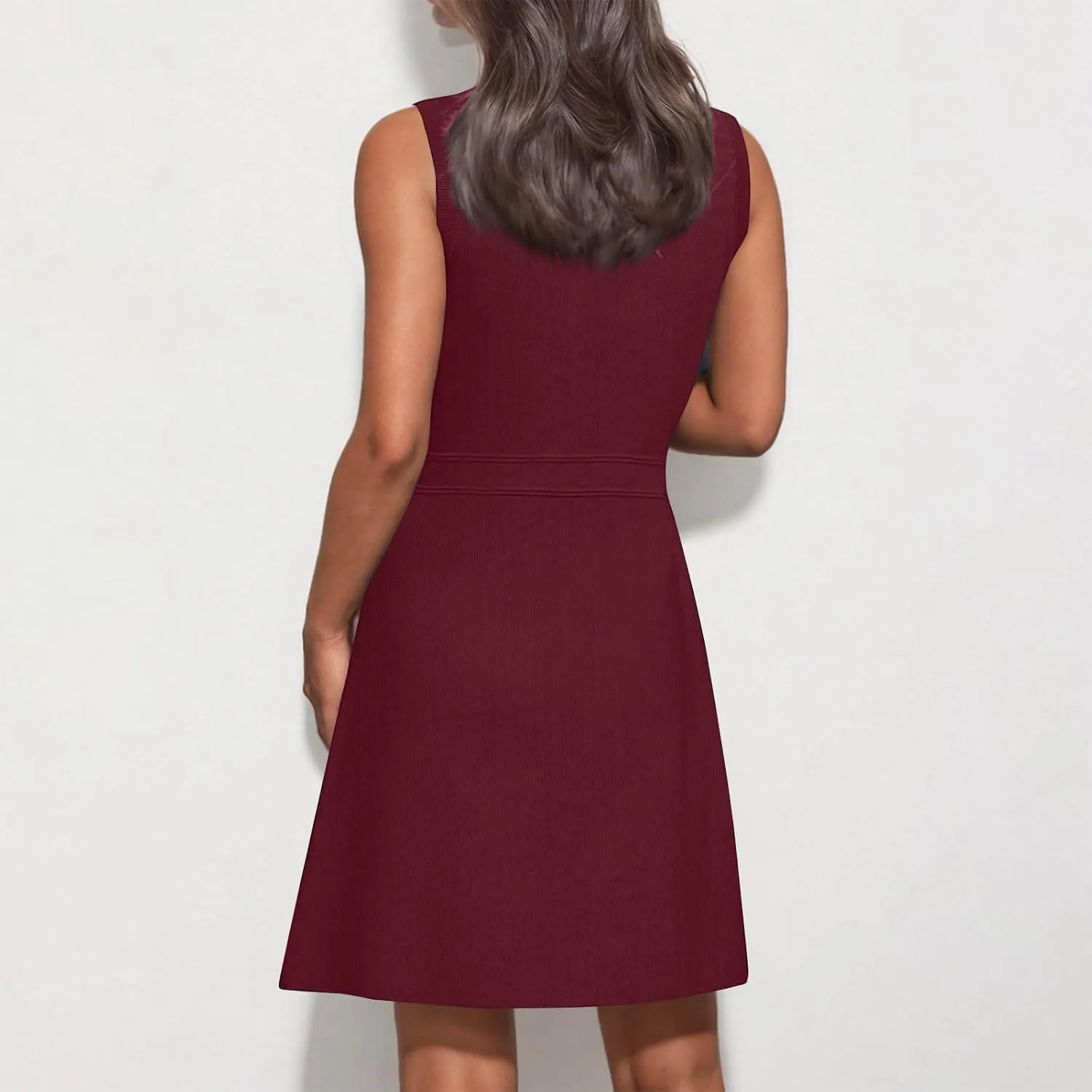 Women's Sleeveless A-Line Dress 2025 Summer Button Elegant Mini Dresses Slim Wear to Work Business Office Dress