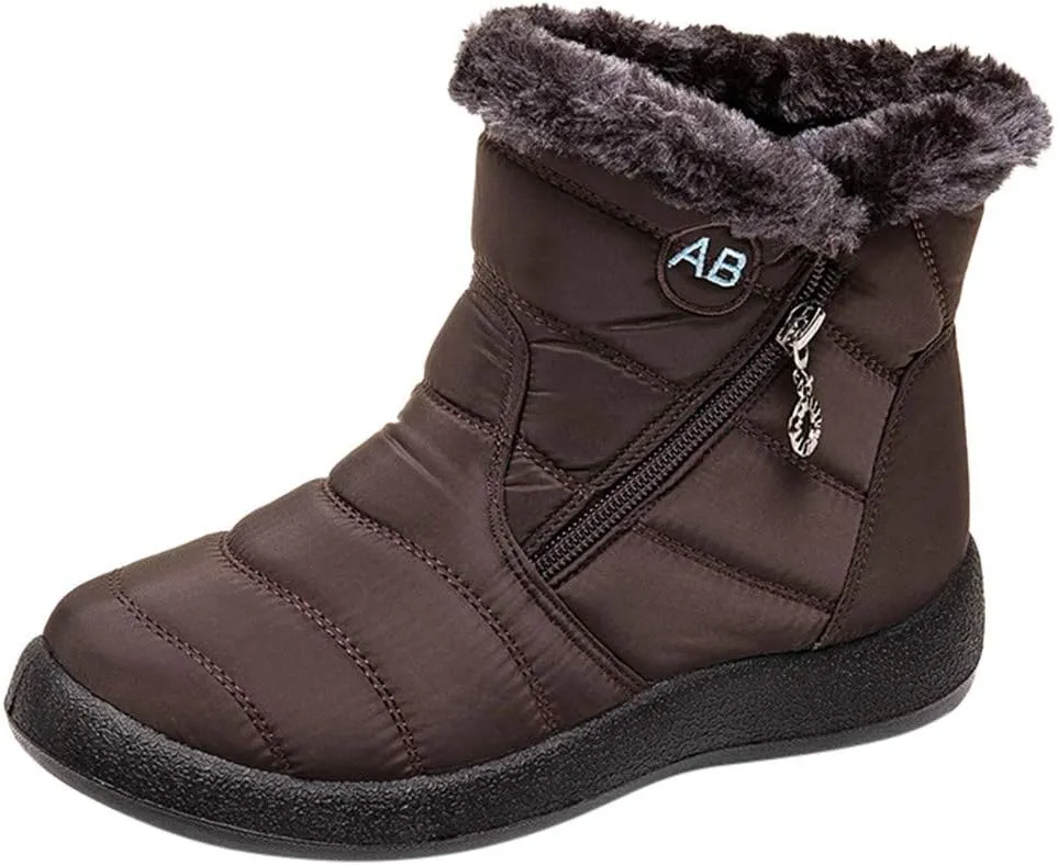 Womens Snow Boots Waterproof Insulated Wide Woman Size 12 Wide Snow Boots Fuzzy Knee High Winter Boots for Women Cute Winter Women Boots Heel Wide Toe Box Women Winter Boot