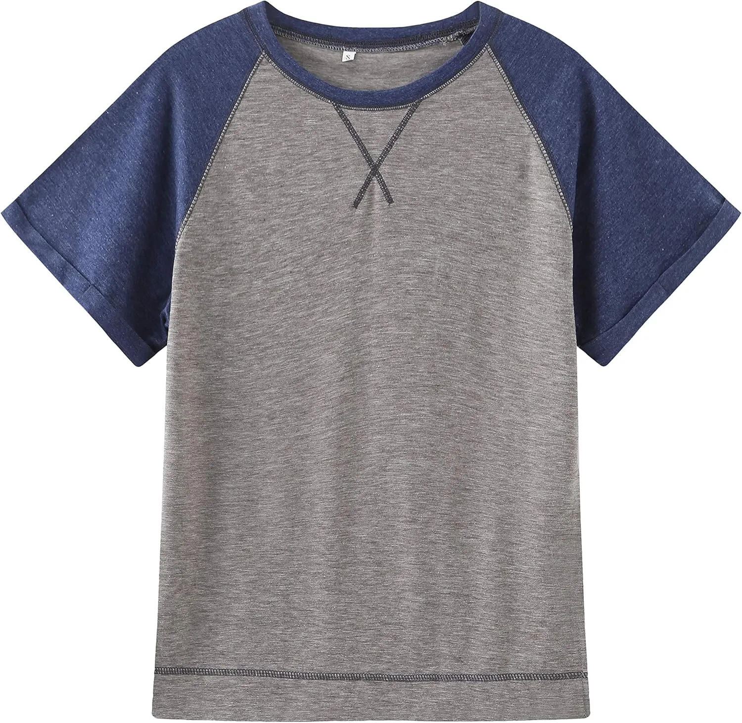 Womens Tops Crewneck Raglan Summer T Shirts Casual Short Sleeve Side Split Tee Shirts