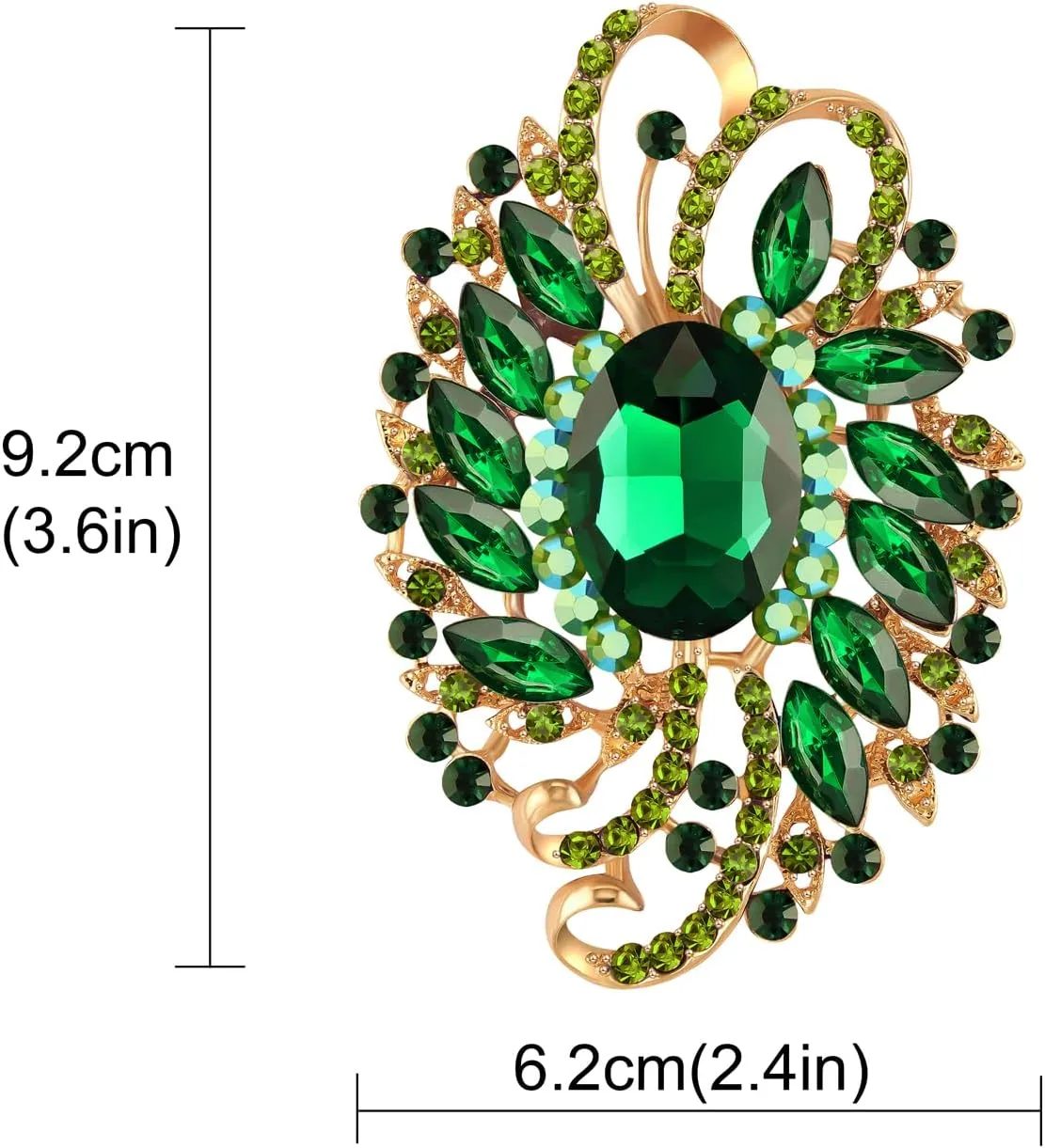 YOQUCOL Flower Shape Large Brooch Pin for Women Big Brooch with Crystal Fashion Floral Brooch for Dress Hat Decoration