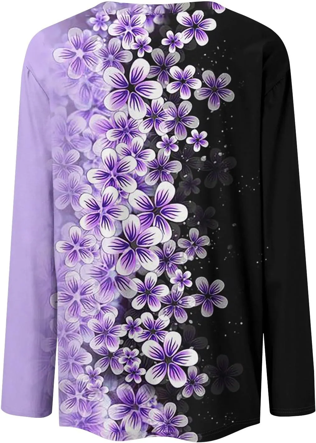 ZEFOTIM Women Long Sleeve Tops 2024 Fall Fitted Flowy Floral/Geometric Crewneck Blouses Loose Fit Cute Tunic Tshirts