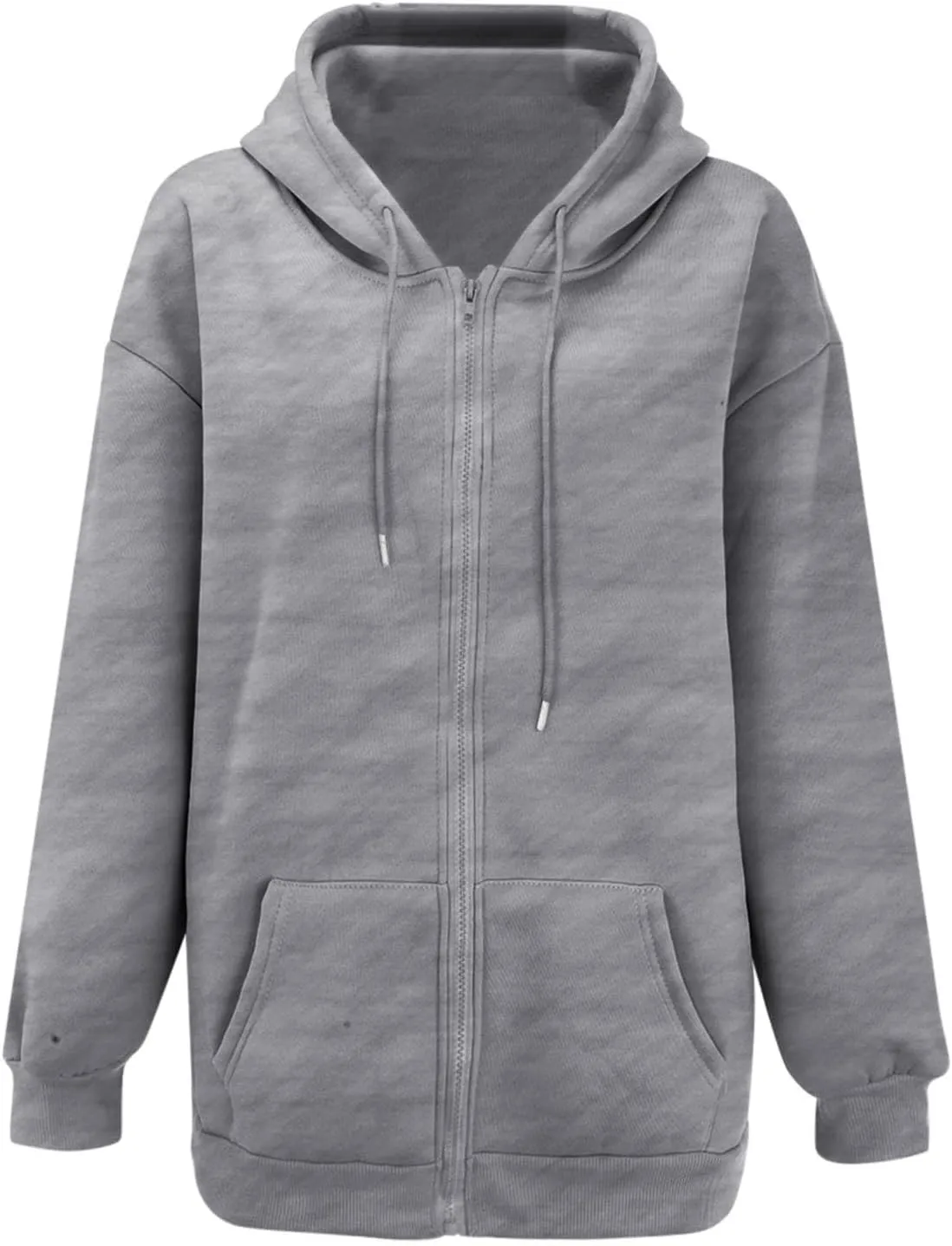 Zip Up Hoodie Women Y2K Long Sleeve Oversized Sweatshirts Lightweight Fleece Jacket Cute 2024 Fall Fashion Clothes